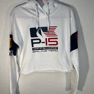 Polo‎ Ralph Lauren Women's Medium Crop Top Hoodie Offshore Sailing Team.